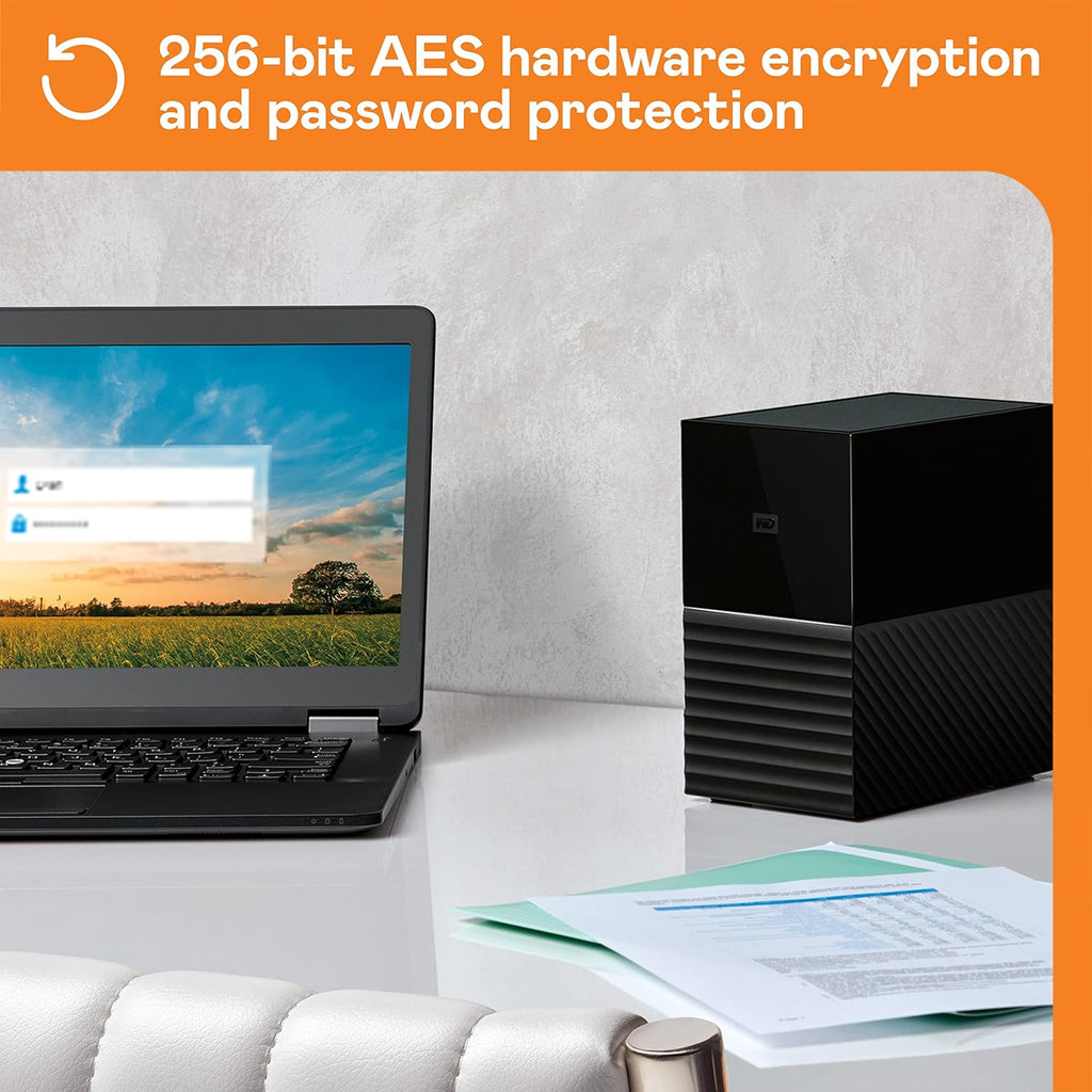 WD 16TB My Book Duo Desktop RAID External Hard Drive HDD, USB 3.1, With Password Protection and Auto Backup Software - WDBFBE0160JBK-NESN