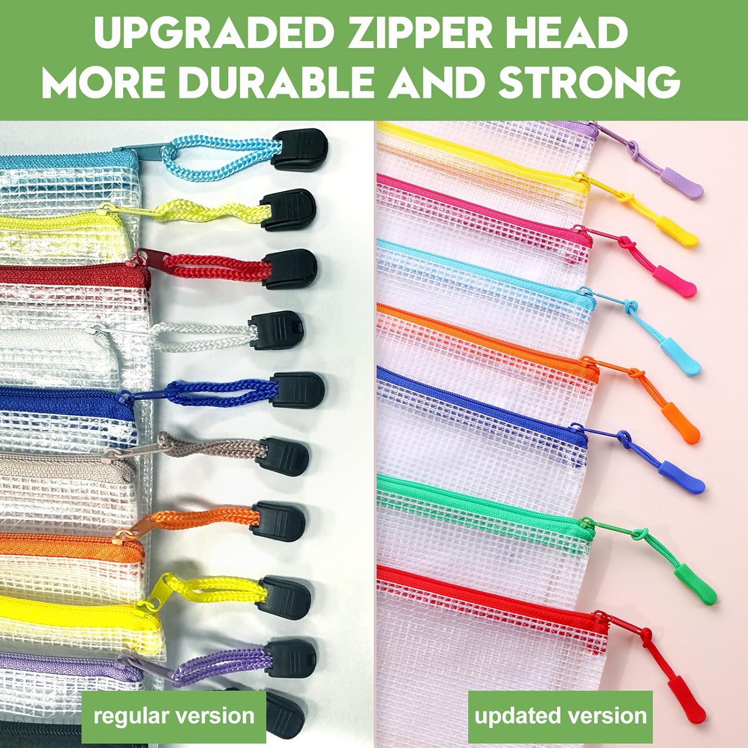 24pcs Mesh Zipper Pouch File Bags Puzzle Storage Bags, A5 Size 9.4 x 6.9 Inches Large Reusable Zipper Pouches for Organizing Classroom Board Game Organization