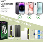 (2-Pack Matte Privacy Anti-Spy Screen Protector for iPhone 14 Pro/15/16 (6.1-Inch),9H Tempered Glass,Anti-Glare,Full Coverage,Anti-Fingerprint,Auto Dust Removal,Bubble-Free