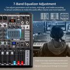 Audio Mixer, TKLBLS Professional 16 Channel DJ Mixer Board with 99-Bit DSP, Sound Board Mixing Console 7-Band EQ Output, USB Audio Interface, Bluetooth 48V Phantom Power For Karaoke Studio Streaming