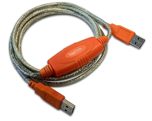 LAPLINK Easy Transfer Cable for Windows, Includes PCmover Express Software and USB 2.0 PC to PC Cable, Single Use License, Transfers Files, Settings, and User Profiles. Compatible with Windows 11