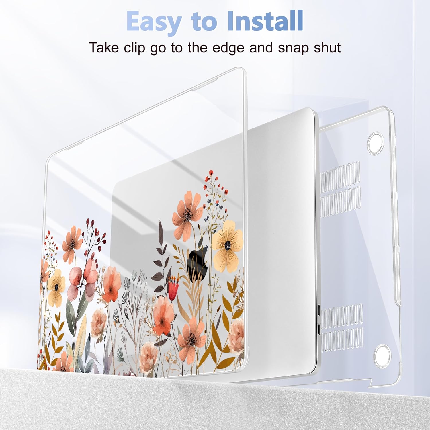 Case for MacBook Pro 13 inch with/Without Touch Bar (2016-2022, M2 A2338 M1 A2289 A2251 A2159 A1989 A1706 A1708), Hard Shell + Keyboard Cover + Dust Plug, Watercolor Flowers