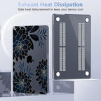 Case for MacBook Air 15 Inch 2025 2024 2023 Release M4 A3241 M3 A3114 M2 A2941, Hard Shell with Screen Protector & Keyboard Cover, Compatible with Touch ID, Flower Dahlia