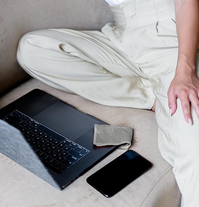 WHOOSH! Microfiber Cleaning Cloth, 6 Pack, Glasses and Screen Cleaning Cloth, Suitable for Car Screen, Computer, Laptop, iPad, MacBook, Smart Phone, Monitor, Eyeglasses, Watches (6 x 6 Inch), Grey