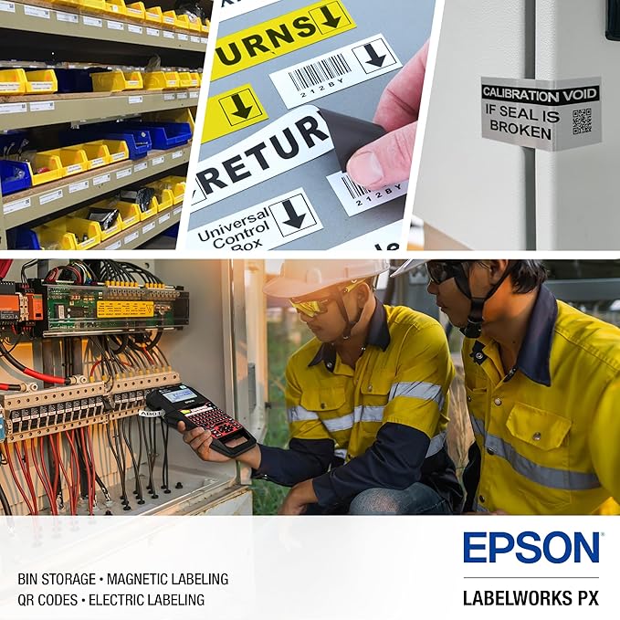 LABELWORKS Epson LW-PX700PCD Industrial Label Maker Kit - Complete Kit with Accessories, Compatible with Large Variety of Tape Types, Portable Handheld Label Printer