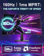 SANSUI 27 Inch Curved 160Hz Gaming Monitor, 1500R Curved Computer Gaming Monitor FHD 1080P, 4000:1, 110% sRGB, FPS/RTS, 1Ms MPRT|FreeSync|HDR|Low Blue Light|HDMI DP| VESA Support, HDMI Cable Incl.