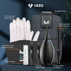 VSGO Professional Camera Cleaning Kit with Portable Bag Air Blower Lens Cleaning Pen Spray Cotton Swab Cloth Compatible for Canon, Nikon, Sony DSLR Cameras and Sensitive Electronics Bundle(VS-A3E)