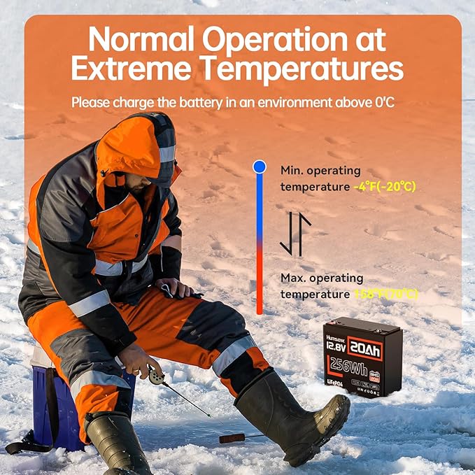 12V 20Ah LiFePO4 Lithium Battery, Built-in 20A BMS, EV Grade A+ Cells, Rechargeable 6000 to 15000 Deep Cycles Lithium Batteries 12V, Perfect for Fish Finder, Camping, Power Wheels