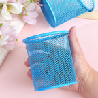 Tamaki Pen Holder Cup for Desk, Wire Mesh Pencil Cup Holder for Desk Office Pen Organizer (Blue)