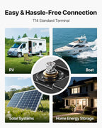 VEVOR 12V 50Ah LiFePO4 Battery, Up to 15000 Cycles, Deep Cycle Lithium Iron Phosphate Battery with Built-in BMS, Low Temperature Protection, 10 Years Lifetime, for Solar Off-Grid Home Energy Storage