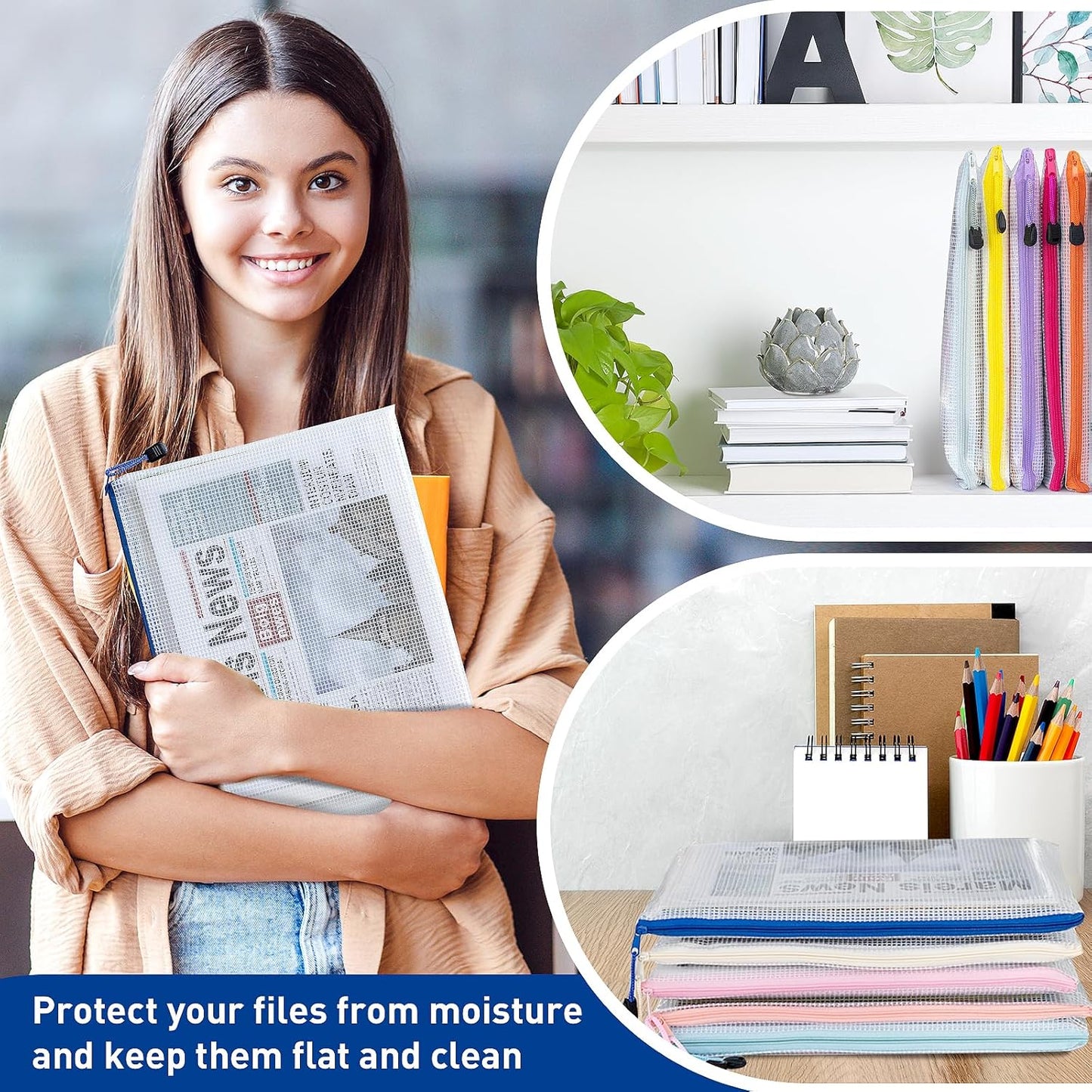 10pcs Mesh Zipper Pouch Bags, 10 Sizes Zipper Bags for Organizing, Mesh Bags With Zipper, Plastic Zipper Pouches, Black Zipper Pouches for Puzzle, Board Game Storage, Travel Pouch