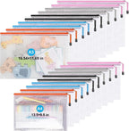 Mesh Zipper Pouch Bags,Zipper Pouches,Mesh Zipper Bags for Organizing,Storage Bags for Office Supplies,Puzzle & Board Game Storage. (A3(10 Pcs)+A4(10 Pcs))