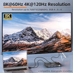 KVM Switch 1 Monitor 2 Computers 8K@60Hz, HDMI KVM Switches for 2 PC Sharing Single Monitor and Keyboard Mouse with Power Adapter, Wired Extend Controller and USB3.0 Cables