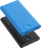 [2 Pack] Portable Charger Power Bank 20000mAh,Ultra Slim Portable Phone Charger with Dual USB Outputs,Backup Charging External Battery Pack Compatible with iPhone 15/14/13/12/11,Android etc-Black+Blue