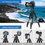JOILCAN Tripod Camera Tripods, 74" Tripod for Camera Cell Phone, Heavy Duty Tripod Stand, Professional Travel Tripods Compatible with Canon iPhone DSLR, Starry Gray