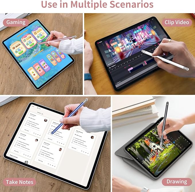 Stylus Pen for Touchscreen,2-in-1 High Sensitivity & Precision Stylus Pen,Suitable for Ipad/iPhone/Android Tablets,Compatible with All Touch Screen Devices(3 Stylus-Black/White/Rose Gold)