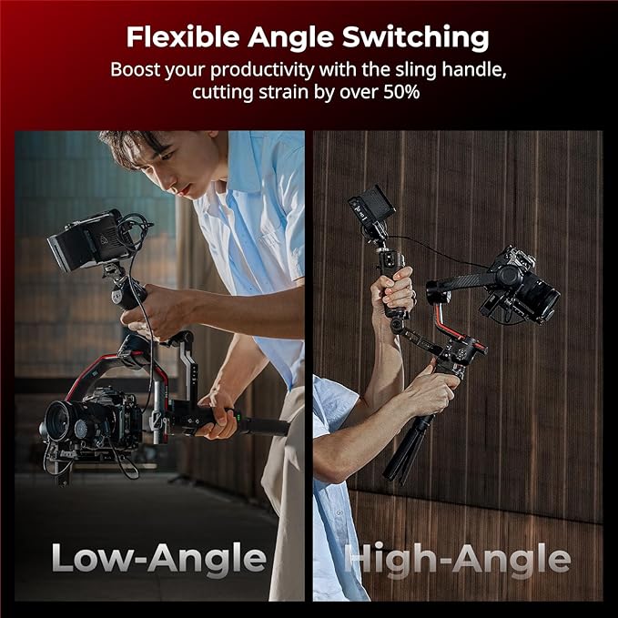 SmallRig Adjustable Sling Handle Only for DJI RS 2 / RS 3 Pro/RS 4 / RS 4 Pro Gimbal Stabilizer, Focus Control, Max Load 13.2lb, Joystick Operation, Mode Switching, Centering/Locking