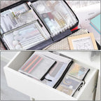 25pcs Multisize Mesh Zipper Pouch Bags, Waterproof Zipper Bag, 8 Sizes Waterproof Plastic Document Pouch, Bags for Travel Storage, Office Supply and Home Organize