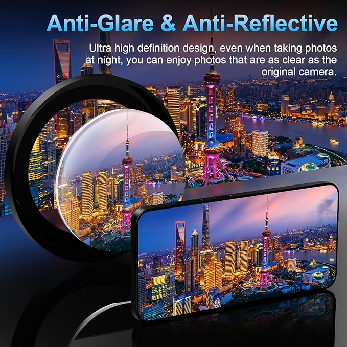 Korecase for Samsung Galaxy S25 Edge Camera Lens Protector, 9H Tempered Glass Anti Scratch Camera Screen Protector Shockproof Film Shcokproof Metal Ring Lens Protecor for Galaxy S25 Edge,Black