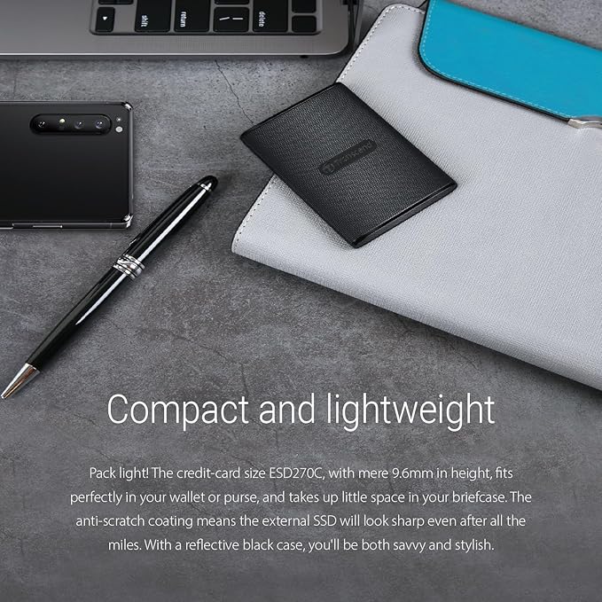 Transcend 250GB External SSD for iPhone/iPad/Mac/Windows/Android, PC/Laptop/Tablet/TV/Game Console, Portable Solid State Drive with One Touch Back up, One-Time Password Unlock, Type-A&Type-C Cables