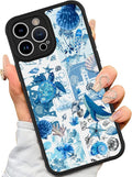 AIGOMARA Case for iPhone 15 Pro Max [Compatible with MagSafe] Blue Turtle Shell Ocean Collage Pattern Design for Women Girls Men Soft TPU Bumper Hack PC Back Shockproof Protective Slim Magnetic Cover