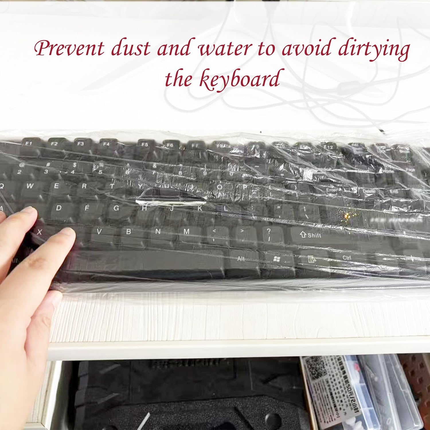 50Pcs Keyboard Cover - Disposable Keyboard Protector for Desktop Dustproof Waterproof for Office Schools Supplies