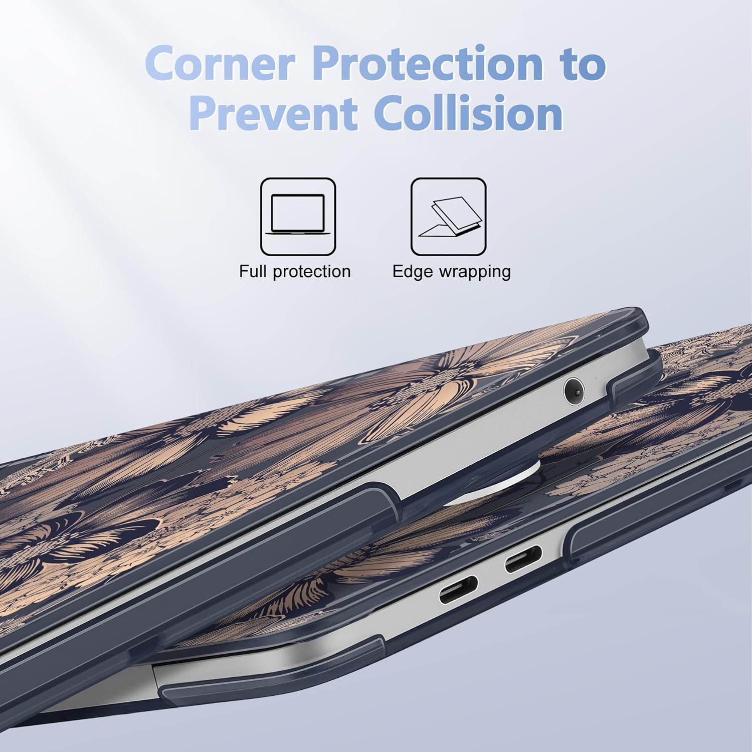 Case for MacBook Pro 13 inch with/Without Touch Bar (2016-2022, M2 A2338 M1 A2289 A2251 A2159 A1989 A1706 A1708), Hard Shell + Keyboard Cover + Dust Plug - Spring Floral