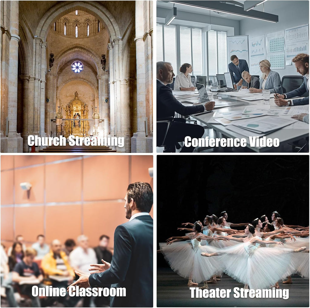 4K Conference Room Camera,PTZ Camera 20X Optical Zoom with IP/USB3.0/HDMI/RS232/RS485 for IP Live Streaming Video Conference and Church Education