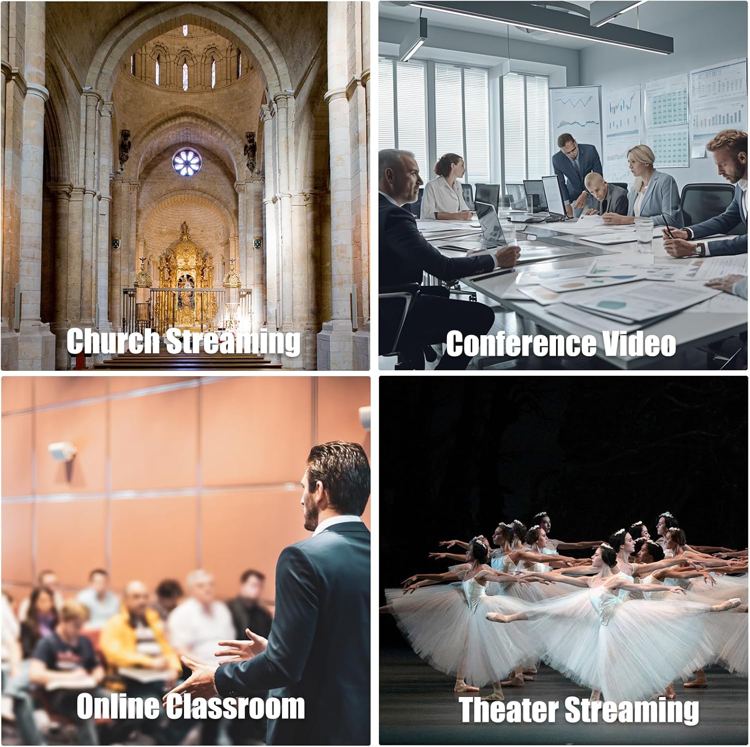 4K Conference Room Camera,PTZ Camera 20X Optical Zoom with IP/USB3.0/HDMI/RS232/RS485 for IP Live Streaming Video Conference and Church Education