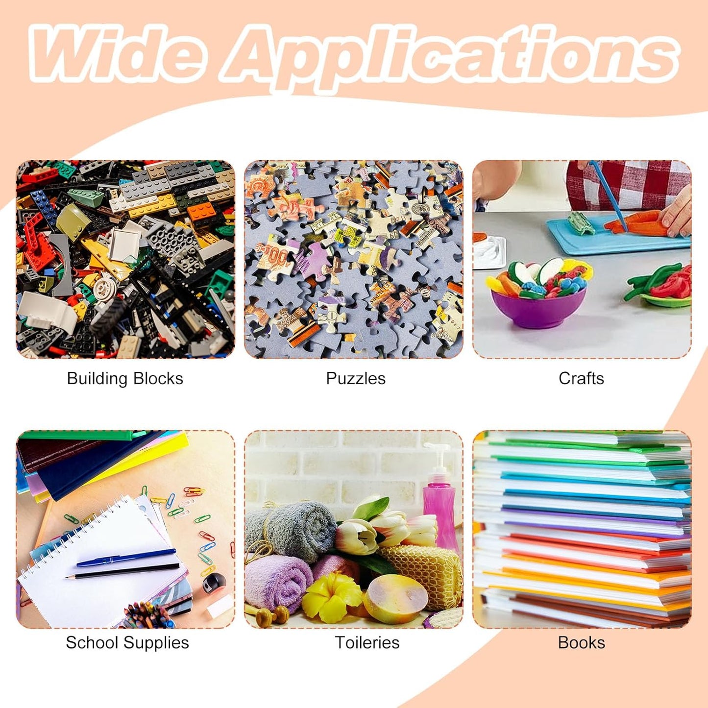 18 Packs Large Toy Storage Bags with Labels, 6 Colors Clear PVC Toy Storage Organizer with Zipper, Waterproof Reuseful Clear Organizer Bags for Building Blocks, Puzzles, Kids Books, Board Game