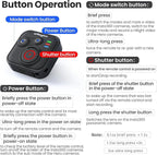 YDW Bluetooth Remote Control for INSTA360 X5 X4 X3 X2/Ace Pro2/Ace Pro/Ace/GO 3S/GO 3/ONE RS/ONE R/Gopro Hero13/12/11/10/9/8/Max/Mini,Wireless 50M Remote Control Range