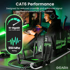 GearIT Cat 6 Ethernet Cable (24-Pack 3 Feet) Cat6 Network Patch, 10Gbps, RJ45, Snagless Cord, Gold-Plated Connectors, Internet for PC, TV, Tablet, Router, Printer, Servers, IT Data Center - Green