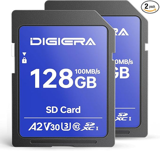 128GB CS100 SDXC UHS-I Memory Card - up to 100MB/s, C10, U3, V30, 4K UHD, SD Card for Computers, Digital Cameras, Home Theatre Devices, Car Navigation Systems (2 Pack)