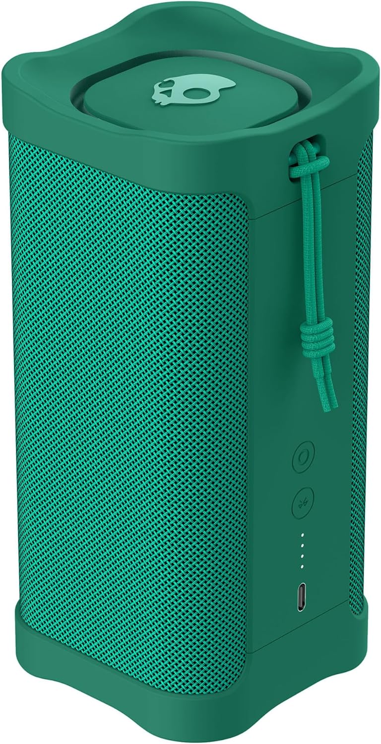 Skullcandy Terrain XL Wireless Bluetooth Speaker - IPX7 Waterproof Portable Speaker, 18 Hour Battery, Nylon Wrist Wrap, True Wireless Stereo (Green)