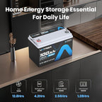 12V 100AH Low Temp Cutoff LiFePO4 Deep Cycle Battery with 1280W, Built-in 100A BMS, 5000+ Cycles Rechargeable Lithium Battery, Perfect for RV/Camper, Marine, Solar, and Off-Grid Applications