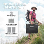 100W 22V ETFE Folding Portable Solar Panel, IP67 Waterproof Foldable 24% High Efficiency, QC3.0 USB-A &Type-C Output,-Light Solar Charger for Power Station RV Camping Off Grid
