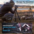 SIRUI Carbon Fiber Travel Tripod - Lightweight Only 0.93kg，Compact Tripod with 360° Panorama Ball Head Quick Release Plate, Max Height 50.2", Max Load 6kg for Camera, DSLR