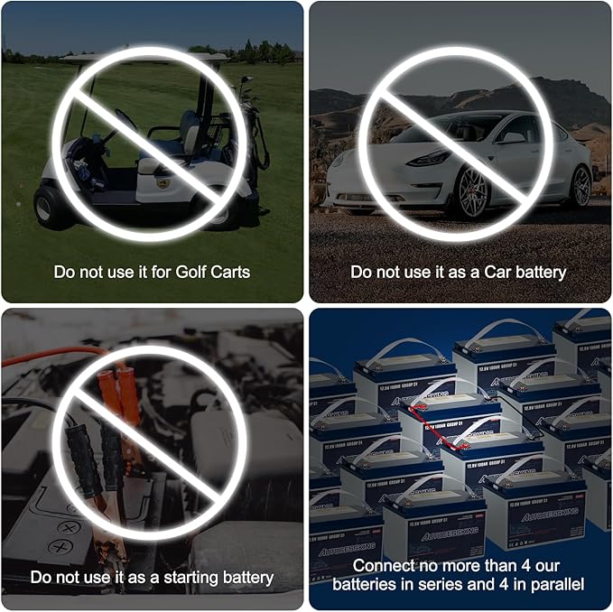 12V 100Ah BCI Group 31 LiFePO4 Battery, 100A BMS Rechargeable Lithium Battery with Low-Temp Protection, Up to 15000 Cycles Perfect for RV, Camping, Solar, Off-Grid and Boat