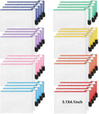 Jetec 32 Pcs Mesh Zipper Bags Toy Storage Bikini Organizer Bag Bolsas Para Guardar Trajes De Baño Waterproof Zipper Reusable Pouch Puzzle Multipurpose for Storage Office(Cute Color,5.1 x 4.1 Inch)