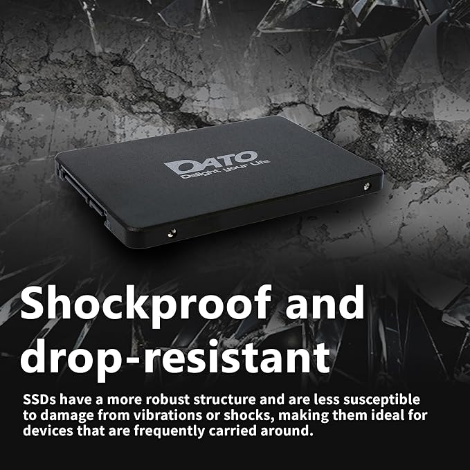 DATO 1TB SSD 2.5" SATA III Internal Solid State Drive, 3D NAND, SLC Cache, Up to 535/500 MB/s, Compatible with Laptop & PC Desktop