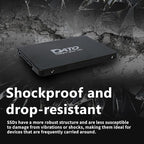 DATO 1TB SSD 2.5" SATA III Internal Solid State Drive, 3D NAND, SLC Cache, Up to 535/500 MB/s, Compatible with Laptop & PC Desktop