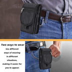 2 Packs Large Smartphone Pouch, Phone Pouch, Cell Phone Holster, Multi-Purpose Tool Holder, Tactical Carrying Case Belt Loop Pouch Men’s Waist Pocket for Hiking, Camping,Rescue Essential