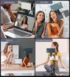 Selfie Camera Phone Light with Metal Hotshoe & Clip, CRI 96+ 2500K-9900K Rechargeable RGB Video Light for Laptops, Cameras, Selfie, Video Conference, TikTok Live Streaming, Filming