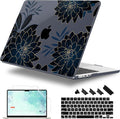 Case for MacBook Air 15 Inch 2025 2024 2023 Release M4 A3241 M3 A3114 M2 A2941, Hard Shell with Screen Protector & Keyboard Cover, Compatible with Touch ID, Flower Dahlia