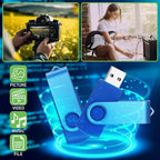 50 Pack 32GB USB 2.0 Flash Drives Bulk Portable USB Thumb Drives Swivel with LED Light Swivel Flash Memory Pen Jump Stick for Data Storage Back to School Office Employee Appreciation Gift