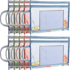 10 Pack Colored Mesh Zipper Pouch Bags, Double-Layer Nylon Puzzle Building Block Sets Toy Storage & Organization, Breathable See Through A4 Zipper Pouch with Handle for School Office Games