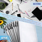 Jetec 32 Pcs Mesh Zipper Bags Toy Storage Bikini Organizer Bag Bolsas Para Guardar Trajes De Baño Waterproof Zipper Reusable Pouch Puzzle Multipurpose for Storage Office(Black,13 x 9.5 Inch)