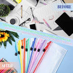 Jetec 32 Pcs Mesh Zipper Bags Toy Storage Bikini Organizer Bag Bolsas Para Guardar Trajes De Baño Waterproof Zipper Reusable Pouch Puzzle Multipurpose for Storage Office(Cute Color,9.5 x 4.5 Inch)