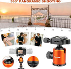 80/85 inches Heavy Duty Tripod for Camera and Phone, 85" Camera Monopod Tripods, DSLR Binoculars Spotting Scope Camcorders Video Tripod Stand, 360 Degree Ball Head, 35 lbs Loads