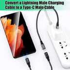 AGVEE 2 Pack 4 inch Lightning Female to USB C Male PD Adapter, 27W Fast Charger Charging Comverter for iPhone 15 16 Plus Pro Max Carplay, Samsung S25 S24 S23 S22, Not for Audio, Black